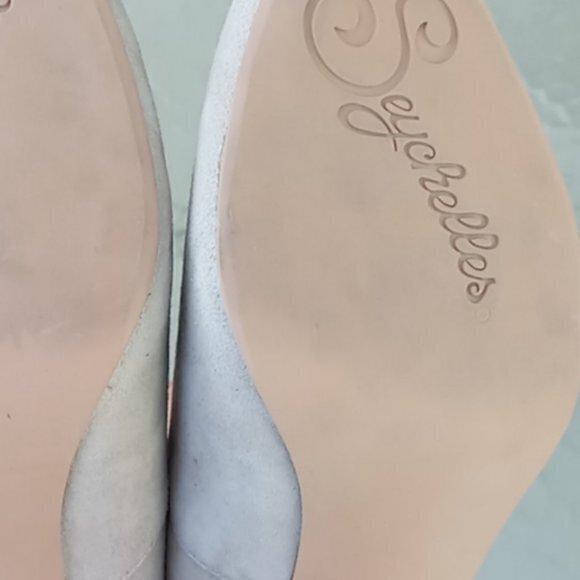 NEW Seychelles Cascade Gray Suede Scalloped‎ Point Toe Pumps Heels Womens… - Picture 8 of 9